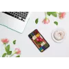 Funda protectora para smartphone iKins para iPhone XS Max – patrón de flores de cerezo, negra