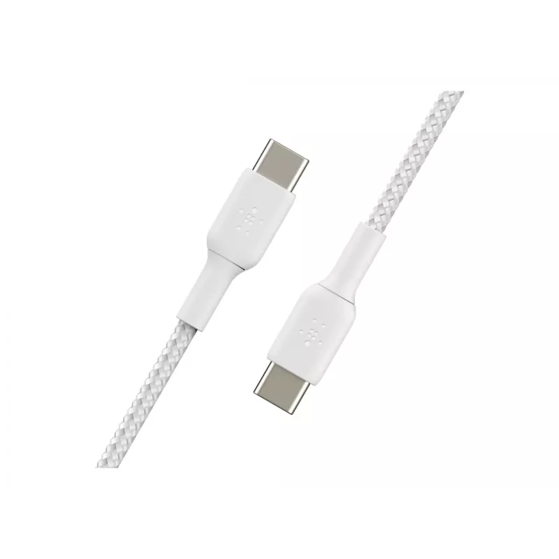 Cable trenzado USB-C a USB-C 1 m blanco