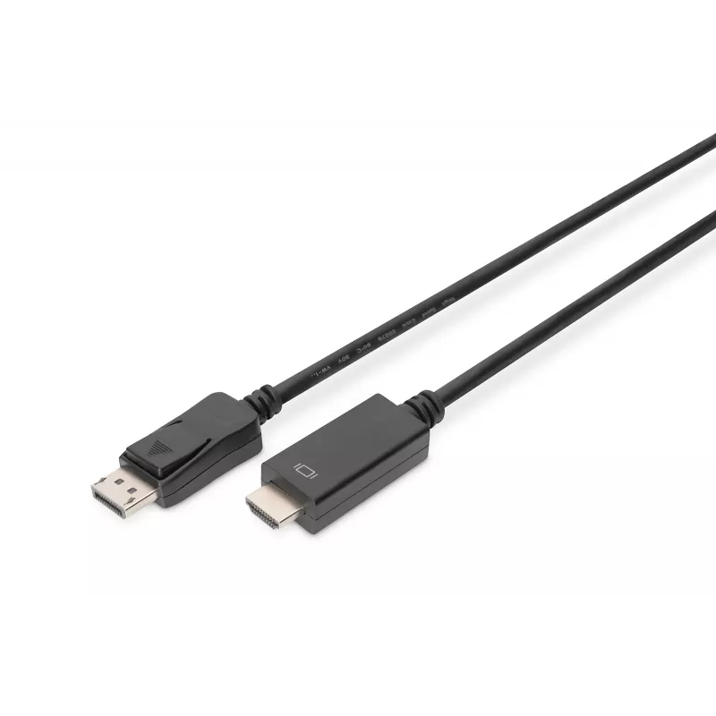 Cable adaptador DisplayPort 1.2 con bloqueo 4K 60Hz UHD Type DP/HDMI A M/M negro 2 m