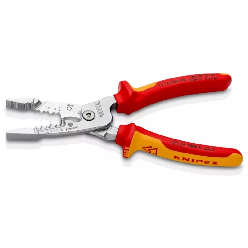 Pelacables Knipex 13 76 200 ME capacidad de pelado 6 mm rojo acero inoxidable amarillo