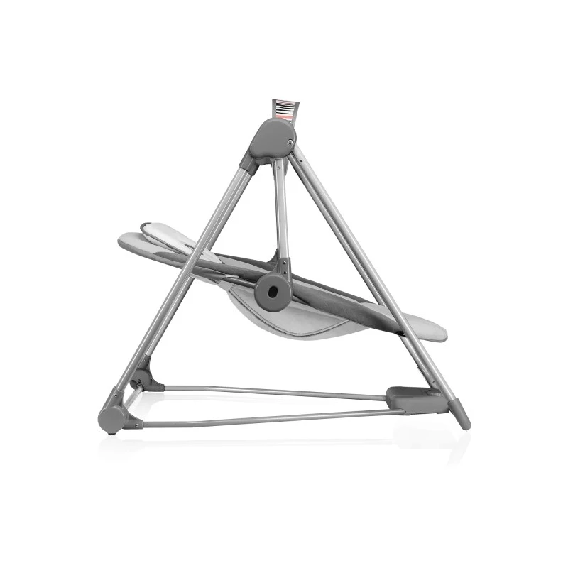 Hamaca para bebé Lionelo OTTO COZY gris — hamaca compacta para bebé, asiento suave, cinturón de seguridad