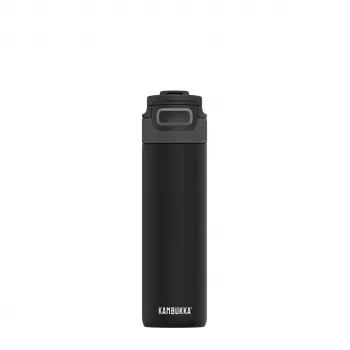 Botella isotérmica Kambukka ELTON 600 ml — negra, acero inoxidable de doble pared, aislamiento al vacío, a prueba de fugas