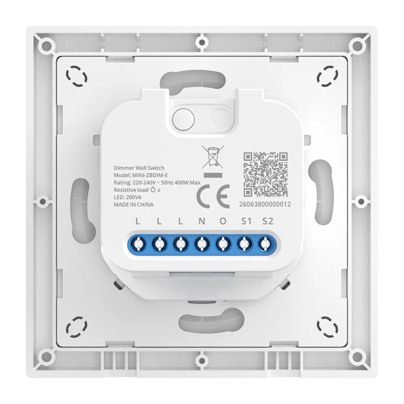 Interruptor/regulador de pared inteligente Sonoff MINI-ZBDIM-E ZigBee – regulador y módulo de encendido/apagado compacto para empotrar