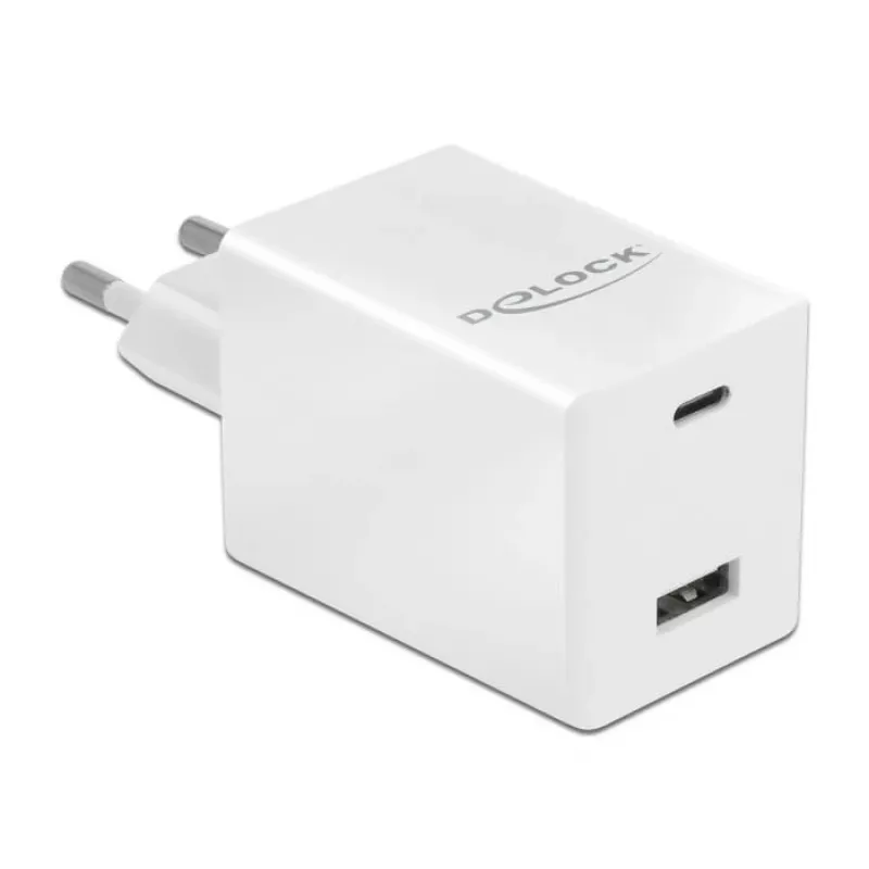 Cargador DeLOCK USB GaN cargador USB Type-C PD 3.0 y USB Type-A 48 W