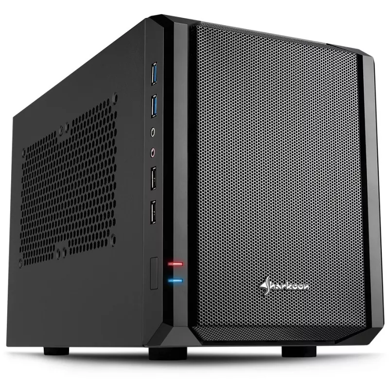 Sharkoon QB One negro - Midi/Minitower ITX, Mini-ITX 3,5 - Fuente de alimentación de PC/servidor refrigeración - USB, USB 2.0, USB 3.0