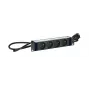 Regleta de enchufes Logon 10 pulgadas – 4FACH – acabado en aluminio – cable de 2m