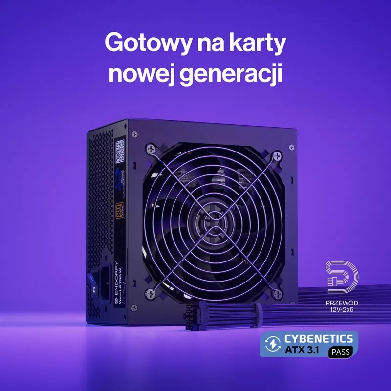 Fuente de alimentación ENDORFY Vero L6 750 W, 24 pines ATX, 80 PLUS Bronze, ventilador de 120 mm, Negro