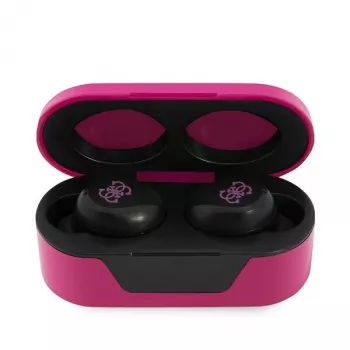 Guess GUTWST31EM auriculares true wireless, Bluetooth 5.0, 5 h, con estuche de carga, magenta