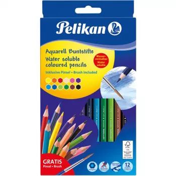Lápiz de color Pelikan 700672 12 uds. negro azul marrón verde azul claro verde claro naranja melocotón rosa rojo violeta amarillo