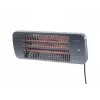 Calefactor eléctrico de cuarzo SUNRED LUG-2000W — 2000 W, elemento de vidrio de cuarzo, para exterior, montaje en pared, IP24, negro