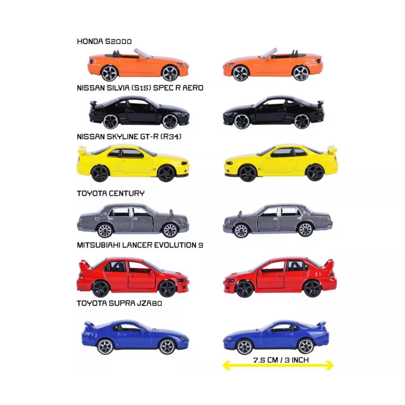 Set de coches de juguete Majorette Japan Legends surtido Premium, 6 vehículos, modelo 8502100000