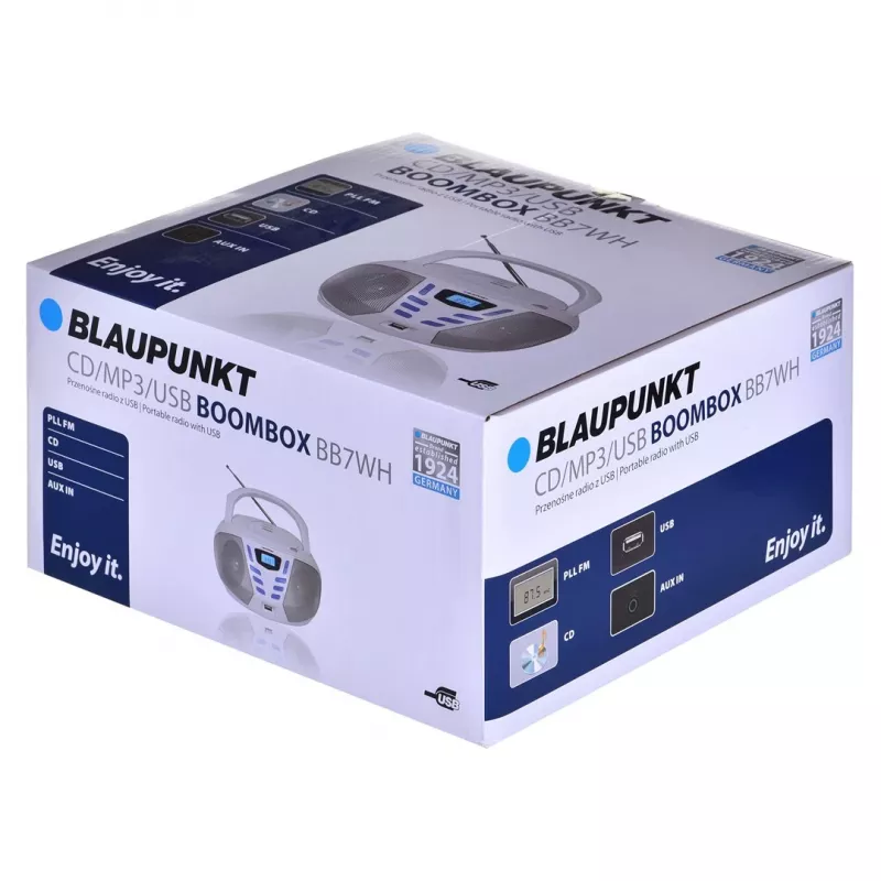 Blaupunkt BB7-WH Minicadena estéreo portátil digital 2,4 W FM gris reproducción MP3