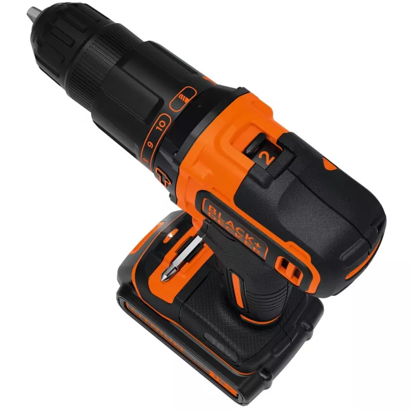 Black & Decker BDCHD18KB-QW Taladro sin llave negro, naranja