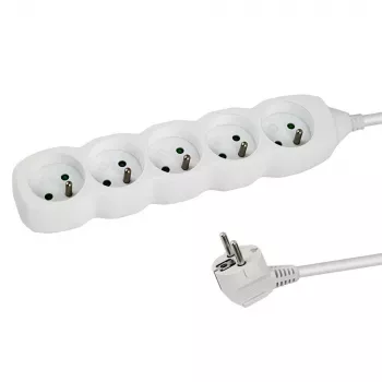 Regleta de enchufes ESPERANZA ELK207W — cable de 1,5 m, 5 tomas tipo E, interior, 220–250 V