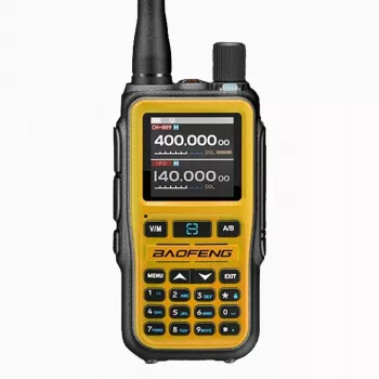 Walkie-talkie portátil Baofeng UV-5R Mini con función de carga USB-C, Bluetooth, VHF/UHF, 5 W, 1600 mAh, naranja