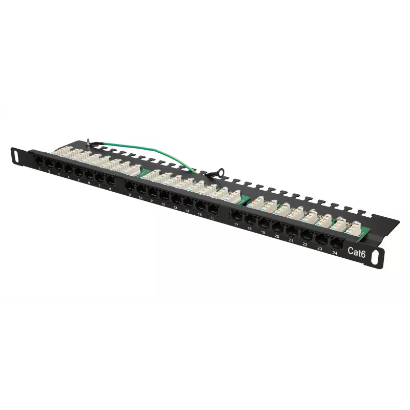 Patch panel Extralink CAT6 UTP 0.5U 24 puertos