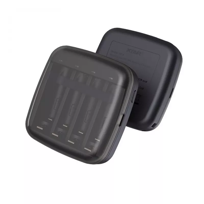 Cargador de pilas XTAR BC4 para AA/AAA NiMH y Li-Ion, 4 ranuras, entrada DC/USB, negro