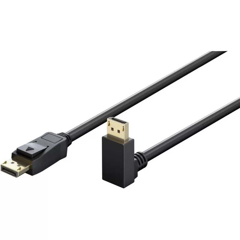 Goobay cable DisplayPort acodado a 90°, DisplayPort 2.0/2.1, 54 Gbit/s, 8K 144 Hz, 2 m