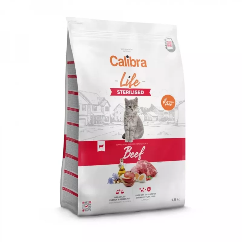 CALIBRA Cat Life Sterilised ternera - Comida seca para gatos - 1,5 kg