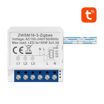 Módulo de interruptor inteligente Avatto ZWSM16-W3 ZigBee – compatible con TUYA, relé empotrable