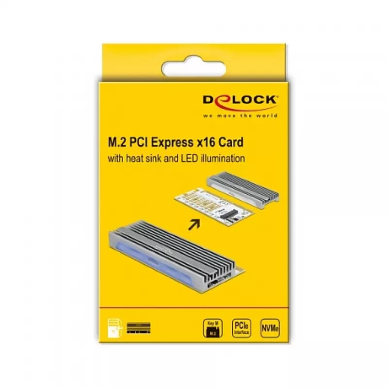 Tarjeta PCI Express x16 DeLOCK 90566 NVMe M.2 Key M