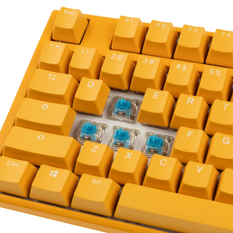 Teclado gaming Ducky One 3 Amarillo, RGB-LED - MX-Azul (US)