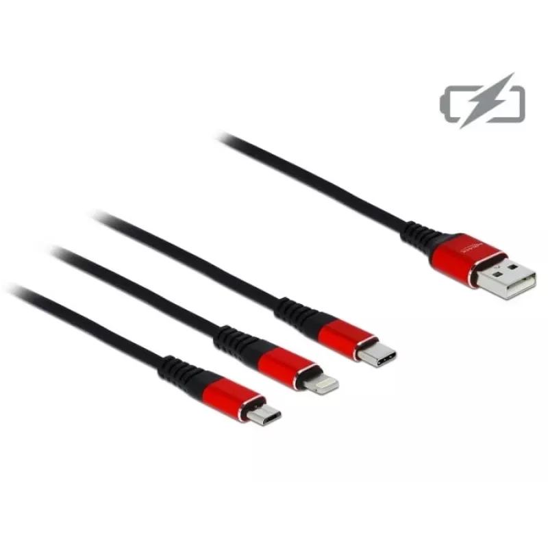 Delock cable de carga 3 en 1 - 30 cm