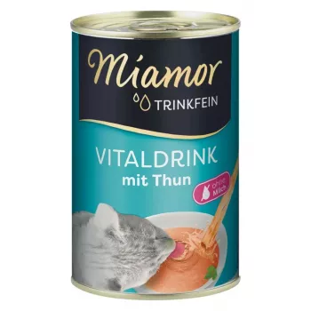 Preparado vitamínico líquido para gatos Miamor MIAMOR Trinkfein 135 ml — sabor pescado, tratamiento de las vías urinarias, gatos adultos, lata