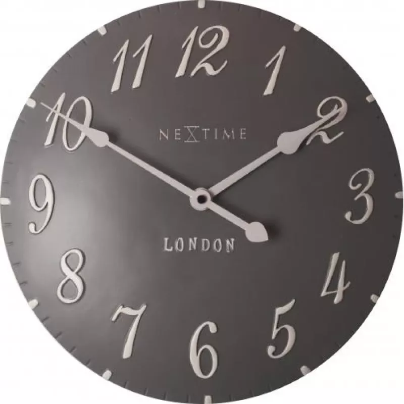 NeXtime Reloj 3084gs London Arabic, Ø34,5cm, pared, gris/blanco