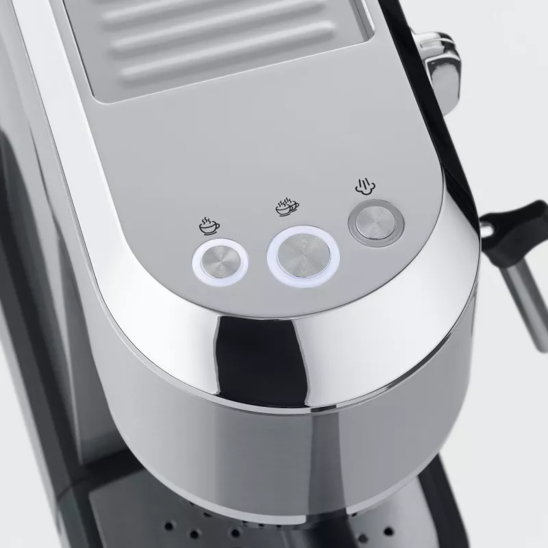 Cafetera expreso SEVERIN Newspresa KA 5997 — semiautomática, depósito de agua de 1 l, 1350 W, café molido, negra/acero inoxidable cepillado/cromo