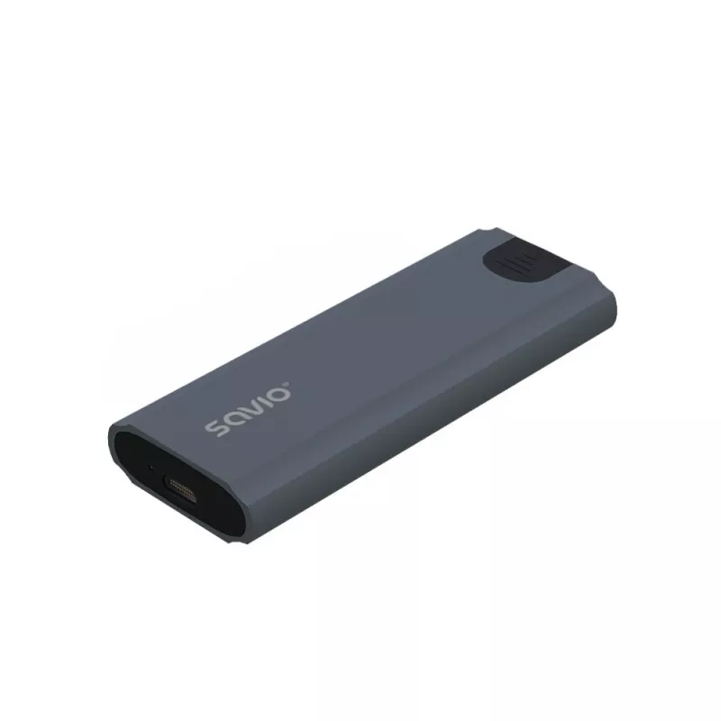 Carcasa para SSD M.2 SAVIO AK-67 Gris, USB 10 Gbit/s, compatibilidad con una unidad M.2