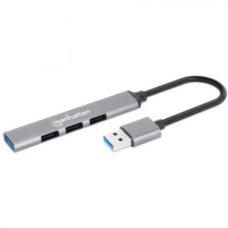 Hub Manhattan USB-A 4 puertos, 4x puertos USB-A (1x 5 Gbps USB 3.2 Gen1…