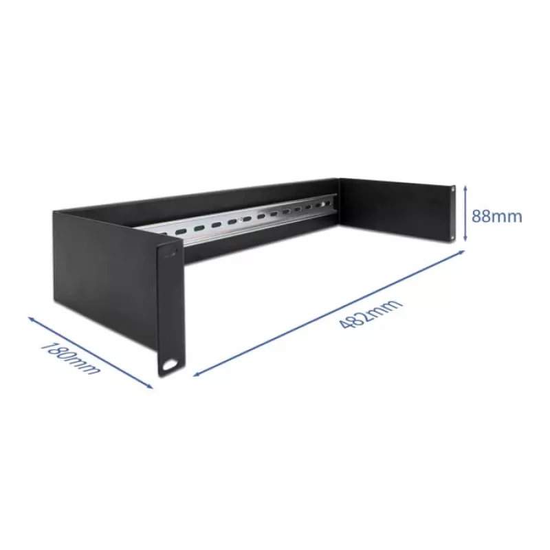 Delock 66884 Panel de carril DIN de 19 pulgadas, 2U, negro