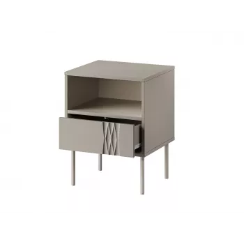 Set de mesitas de noche 2 uds. cama meble TRESSE 44×40×53 cm, cashmere mate, 1 cajón, marco de 16 mm