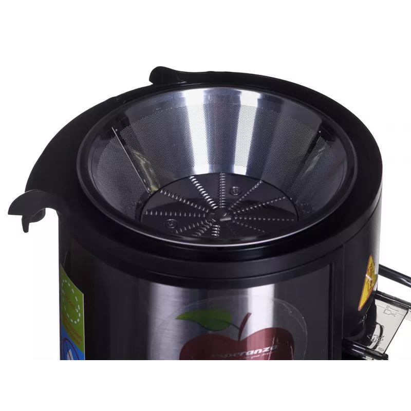 Exprimidor ESPERANZA EKJ002 — 500 W, recipiente de zumo de 0,45 L, recipiente de pulpa de 1,5 L, acero inoxidable/negro
