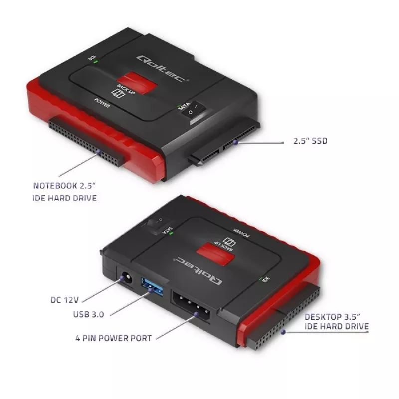 Adaptador USB 3.0 a IDE SATA III QOLTEC 50645