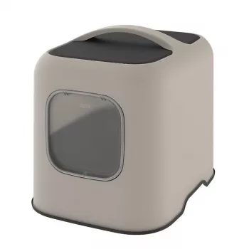 Arenero para gatos con tapa Rotho BIALA beige 395×510×443 mm, plástico con pala