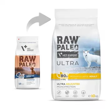RAW PALEO Ultra Medium&Large Adult Turkey - comida seca para perros - 10 kg