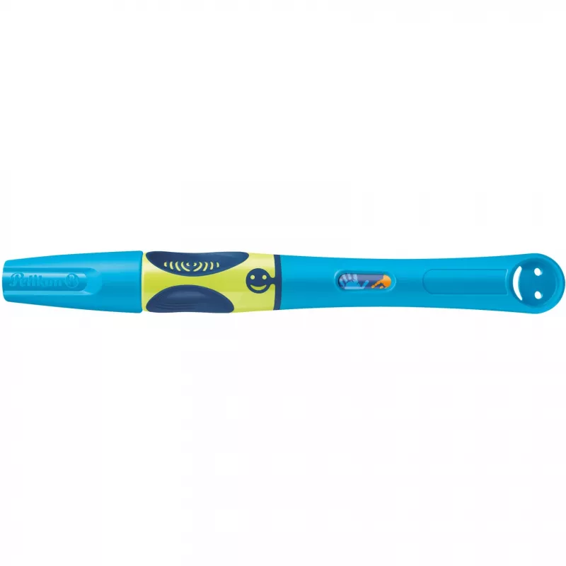 Pelikan griffix® Pluma estilográfica para diestros - Neon Fresh Blue - azul - sistema de cartuchos - azul - plástico - acero inoxidable - diestros (820363)