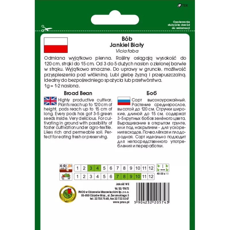 PNOS haba Jankiel White semillas, 50 g