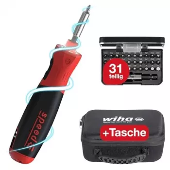Destornillador eléctrico Speede® PocketDrive con cartucho de puntas y bolsa