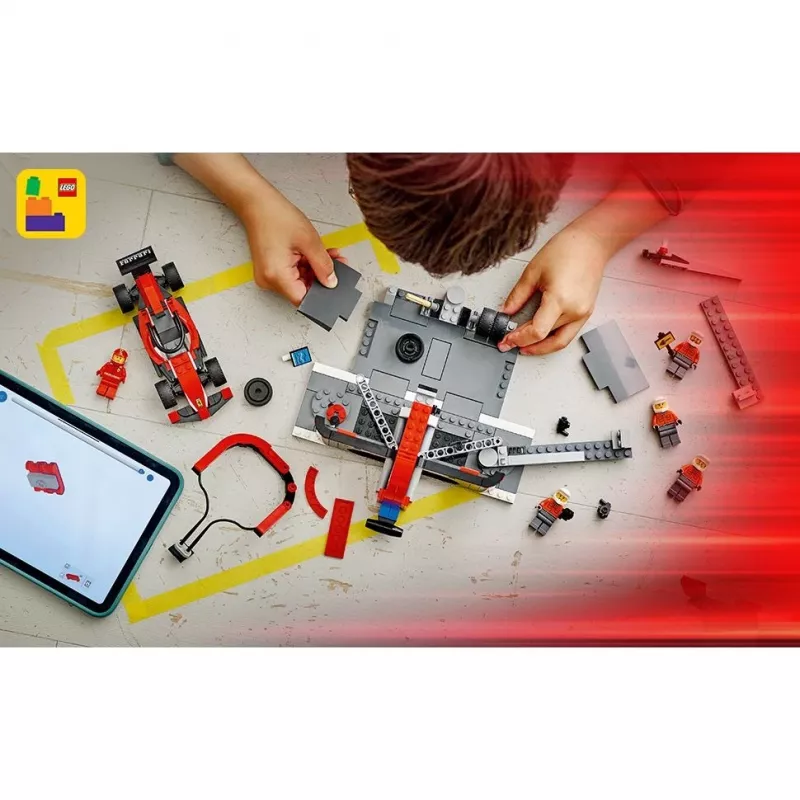 LEGO City F1-Boxenstopp-Set 60443 – Coche Ferrari F1, 322 piezas, 5 minifiguras, edad 6+