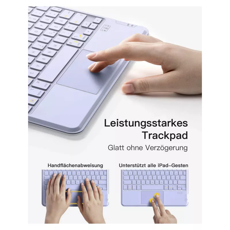 Teclado inateck iPad 11 iPad Air 4.ª/5.ª gen. compatible QWERTZ lila