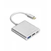 Adaptador hub USB-C TB AKTBXVAU3HMPDAV — 3 en 1: HDMI + USB-A + USB-C PD, plata