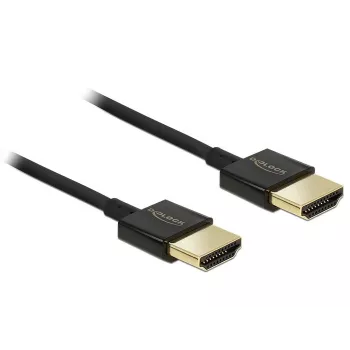 DeLOCK Slim Premium - Cable de vídeo/audio/red - 36 AWG - HDMI, 19 polos (macho) - HDMI, 19 polos (macho) - 2,0 m - Triple aislamiento - Negro (84773)