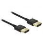 DeLOCK Slim Premium - Cable de vídeo/audio/red - 36 AWG - HDMI, 19 polos (macho) - HDMI, 19 polos (macho) - 2,0 m - Triple aislamiento - Negro (84773)