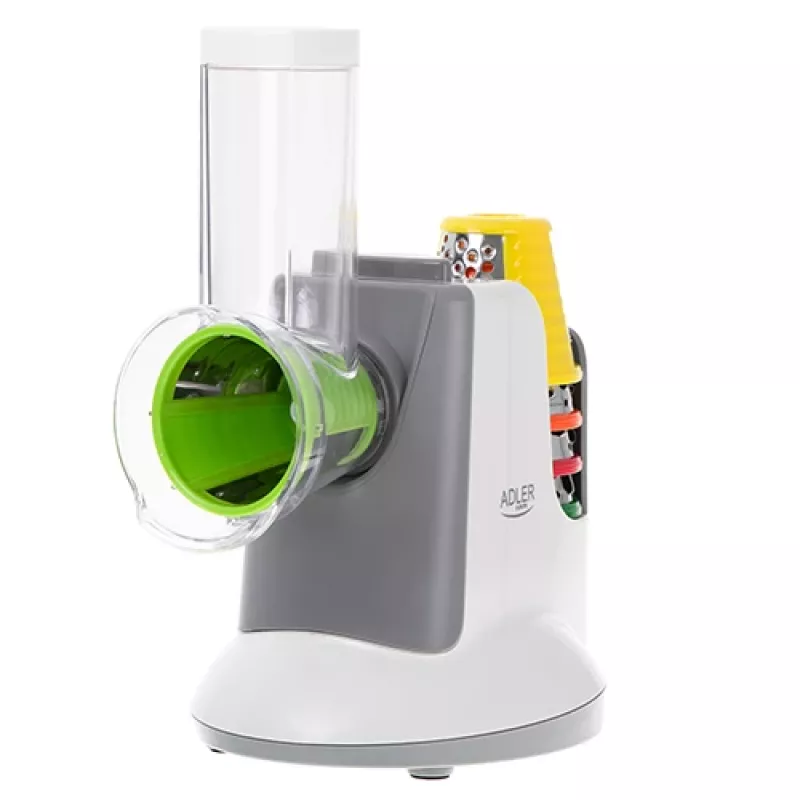 Cortador de verduras Adler AD 4815, 150 W, 5 boquillas, carcasa de ABS, blanco/gris
