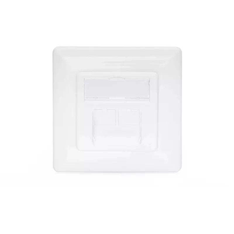 Toma de red Digitus DN-9007-1 CAT 6A Clase EA, 2x RJ45, apantallada, empotrable, blanca