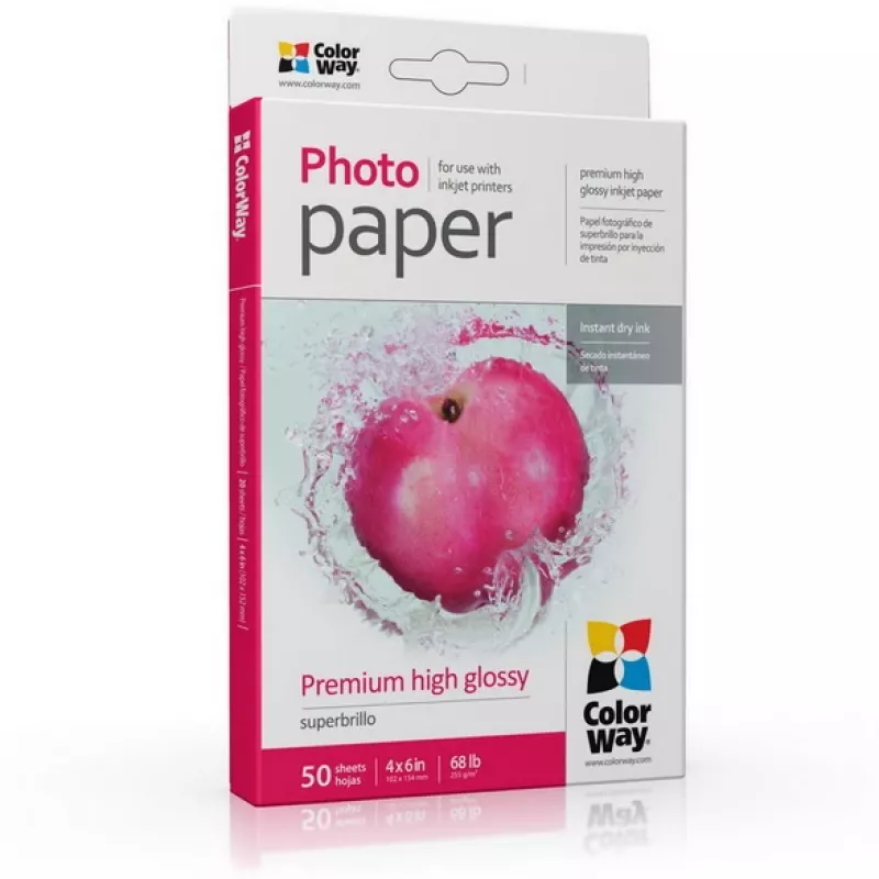 Papel fotográfico ColorWay PSG2550504R brillante 255 g/m² 10x15 cm 50 hojas