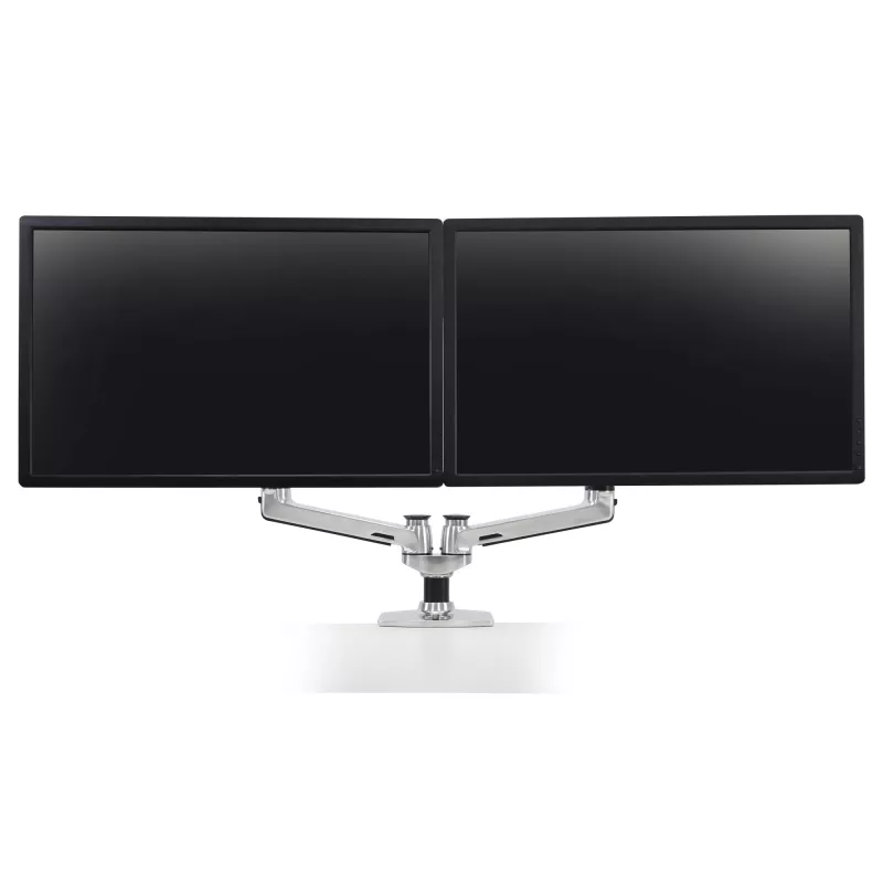 ERGOTRON LX Dual Side-by-Side Arm aluminio pulido plateado